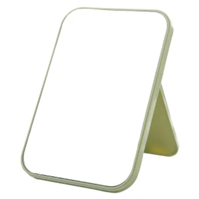Specchio da Trucco Portatile da Tavolo 20x13 cm con Supporto Regolabile, Specchio Cosmetico Quadrato Pieghevole - Verde