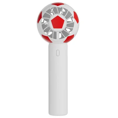 Ventilateur Mini Portable Sphérique en Forme de Ballon de Football, Rechargeable USB, Créatif, Personnalisable, à Trois Vitesses - Rouge
