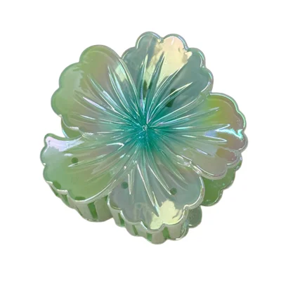 Gradient Plumeria Flower Hair Claw Clips Tropical Style Claw Hair Accessories for Women Girls - Green