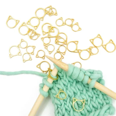 30Pcs Metal Knitting Crochet Locking Stitch Markers Cat Ears Crochet Latching Needle Clip DIY Weaving Knitting Sewing Tool