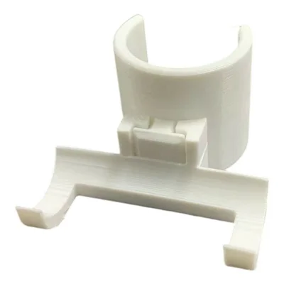 Bathroom Shower Pole Mount Razor Holder No Drilling Clip-On Shaver Storage Hook Stand - White