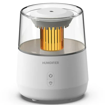 DP-160 Humidificador con Efecto de Goteo Simulado 320 ml Difusor de Aceites Esenciales con Luces LED de 7 Colores, Enchufe UE - Blanco