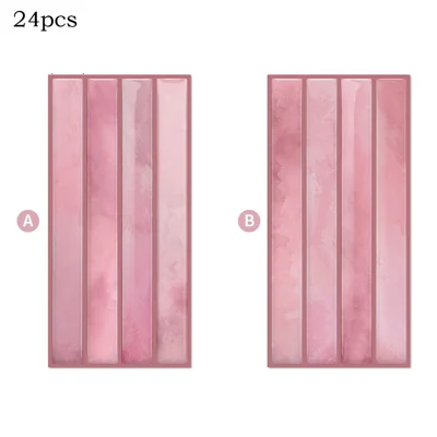 24 stuks 24,6x12x0,12cm 3D Muurtegels Stickers Waterdicht Oliebestendig Zelfklevend Muurstickers Spatbord voor Keuken Badkamer - ETP05