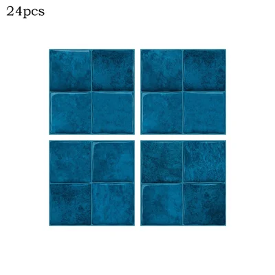 24 stuks 15,25x15,25x0,12cm 3D Wandtegels Stickers Zelfklevend Waterdicht Keuken Badkamer Decor Wandsticker - D-PBS02