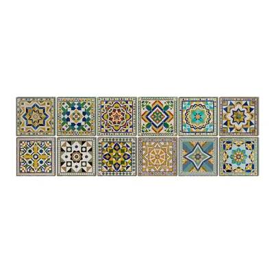 12 stuks 15x15x0,175 cm PET-schuim zelfklevende muurtegels stickers, plak-en-stick, waterdichte keuken badkamer decoratieve muurstickers - ART20