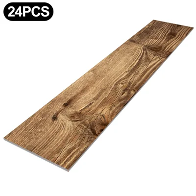 24Pcs 50,8x10,16x0,18cm Houtnerf Foam Wandtegels Stickers Zelfklevend Waterdicht Wandsticker voor Keuken Slaapkamer - CFT01