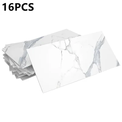SJM 16Pcs 10,16x20,32x0,178cm Zelfklevende Plakker Wandtegels Waterdichte Marmeren Motief Rugpanel Decals voor Keuken Badkamer - SJM01