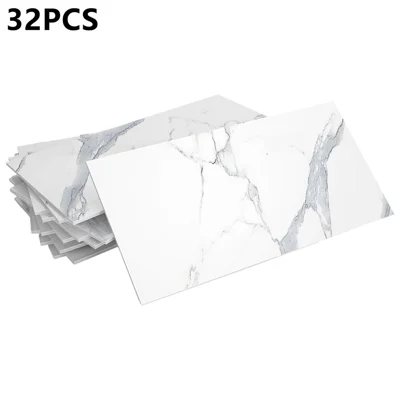 SJM 32 stuks 10,16x20,32x0,178cm Zelfklevende Plakker Wandtegels Stickers Waterdichte Marmeren Patroon Backsplash Decals voor Keuken Badkamer - SJM01