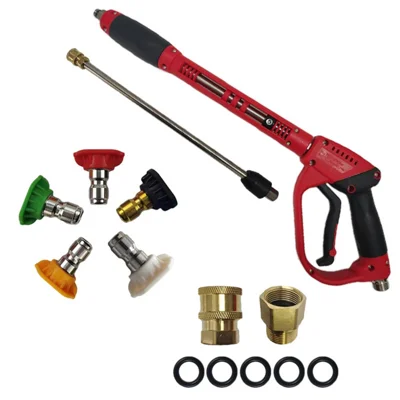 High Pressure M22-14 Interface Car Wash Gun Kit with Replacement Wand Extension & 5Pcs Spray Nozzles & 2Pcs Adapters & 5Pcs O-Ring Seals for Pressure Washer Cleaning