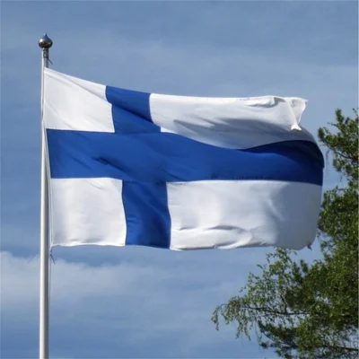 90x150cm 3x5 fot Finlands flagga i polyester, finsk nationell flagga med ögla för utebruk och festdekoration