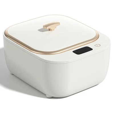 RA-956 Ultrasone Reiniger 48 kHz Sterilisator 304 RVS IPX4 Bescherming Tegen Stof en Water Huishoudelijke Reinigingsmachine - Beige / EU-stekker