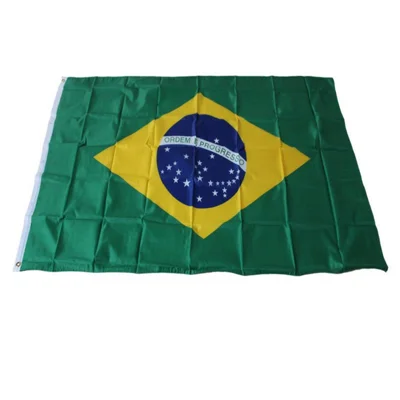 Bandiera del Brasile 90x150 cm 3x5 piedi in poliestere, bandiera nazionale brasiliana con occhielli per interni ed esterni