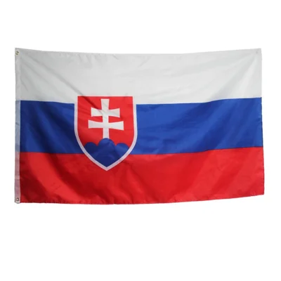 90x150cm 3x5ft Slovakia Flag Polyester National Banner with Grommets for Display