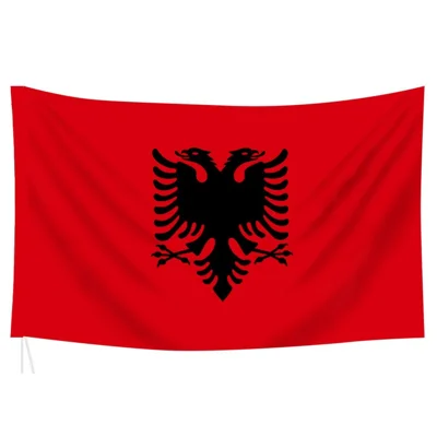 90x150cm 3x5ft Albania Flag Polyester National Flag Banner with Grommets for Outdoor Indoor Display Party Decoration