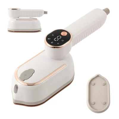 Mini Garment Steamer 2-in-1 Portable Handheld 1200W 180 Degree Rotating Handle Flat Hanging Ironing Machine Steam Iron - White