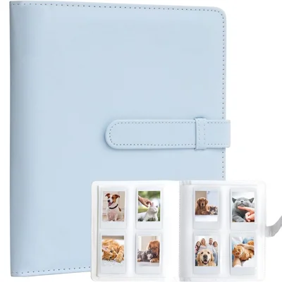 Waterproof PU Leather Photo Album for Fujifilm Instax Mini 12 / 11 / 9 / 8 256Pcs 3 Inch Pictures Storage Book - Blue