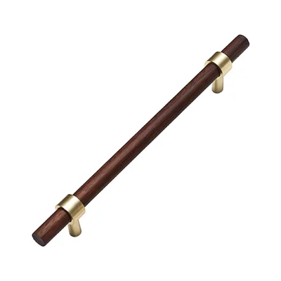 7 x 25 mm Schraube, einfache Holz- und Messinggriffe für Schränke, gebürstet, Schubladengriff – Schwarzwalnuss / 160 mm