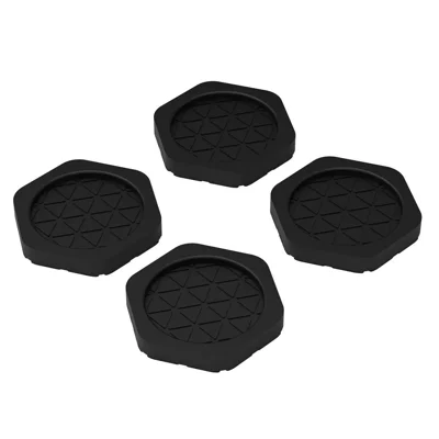 4Pcs Silicone Washing Machine Feet Pads Anti-Vibration Non-Slip Shock Absorbing Pads, 150kg Load Capacity - Black