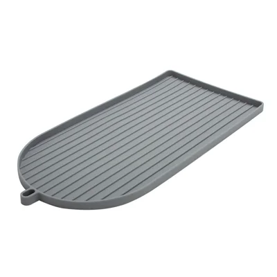 Tapis de Base pour Machine à Café en Silicone Antidérapant et Isolant Thermique Plateau de Récupération de Gouttes pour Machine à Expresso - Gris