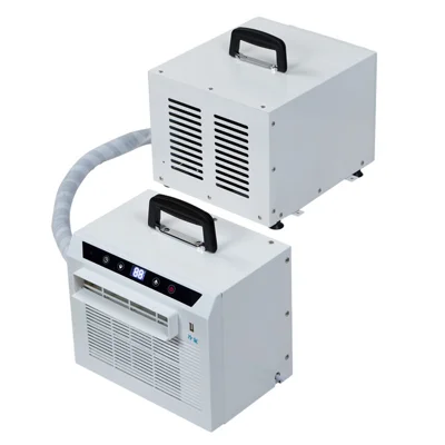 Draagbare Split Airconditioner met 1m Verbindingsbuis 1300W 3000BTU Mini AC Apparaat voor Kamperen RV Auto, EU Standaard Stopcontact - Wit