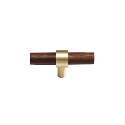 7 x 25mm Schroef Modern Keuken Opbergkast Trekknoppen Messing Handvatten Lade Deur Houten Knoppen - Zwarte Notenhout / Enkele Gat