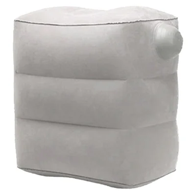 Almofada Inflável de 3 Níveis Não Ajustável com Sistema Push-to-Inflate para Viagem - Cinza