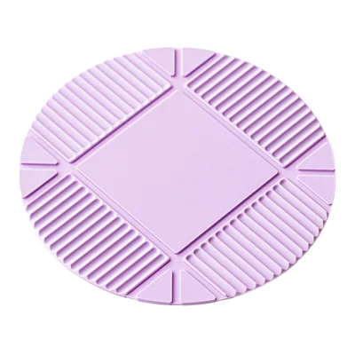 22cm Silicone Heat Resistant Mat Round Non-Slip Pot Pad Tableware Coaster for Kitchen - Lilac Purple