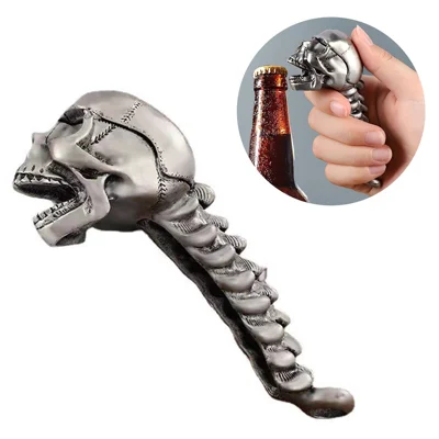 Skull Spine Bottle Opener Alloy Beer Cap Pry Bar Halloween Decor - Retro