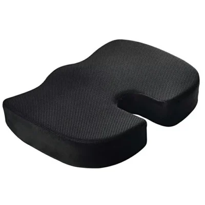 Almofada de Assento com Espuma com Memória Núcleo Ergonómica em Forma de U, Almofada Transpirável para Escritório Carro Casa - Malha / Preto