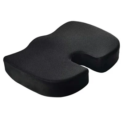 Almohadilla de Asiento con Núcleo de Gel, Ergonómica en Forma de U, Transpirable para Oficina Coche Hogar - Malla / Negro