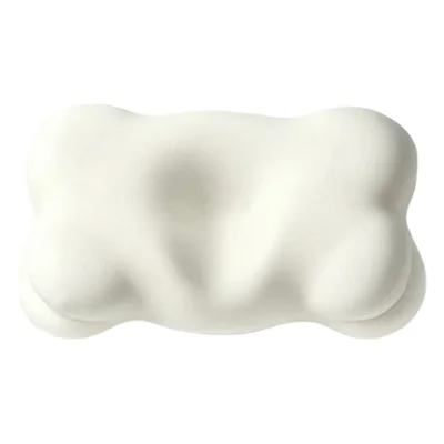 Almofada Ergonómica em Espuma Viscoelástica com Formato de Nuvem, de Recuperação Lenta e Capa Lavável, Almofada Cervical - Branco