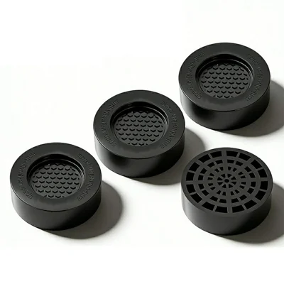 4Pcs Rubber Anti-Vibration Pads for Washing Machine Shockproof Noise Reduction Pads - Black