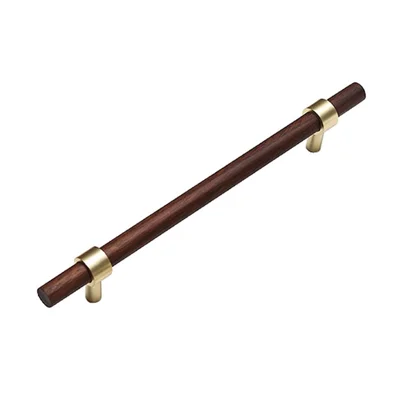 Chinees Stijl Kastgreep Geborsteld Keuken Badkamer Kast Dressering Lade Greep met 7x25mm Schroef - 128mm / Notenhout Koper