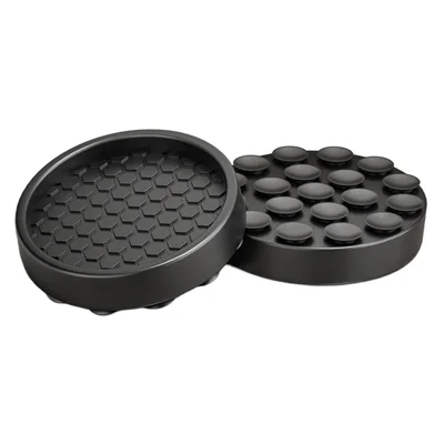 4 st 5 cm diameter möbelfotsplattor sugkoppsbas bikakemönster stötdämpande tysta golvskydd för soffa säng bord - Svart