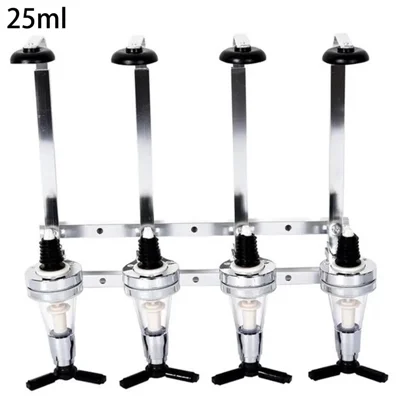 Distributeur de liqueur 4 bouteilles, support mural en alliage d'aluminium + ABS de qualité alimentaire pour bars (sans BPA, sans FDA) - 25 ml