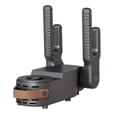 HXQ-15 4-Arm 150W Shoe Dryer Dual Air Ducts Foldable Wall Mount 220V EU Plug - Grey
