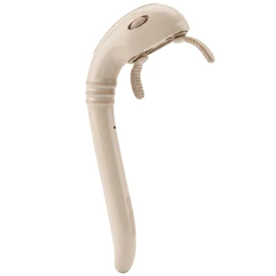 Massajador Cervical com Cabo Longo em Forma de 7 SY-008, 3 Níveis Ajustáveis, Carregamento Rápido Type-C - Bege