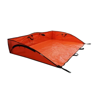 Collecteur de Feuilles de Jardin Pliable 5 x 7 Pi, en Tissu Tissé PE avec Poignées pour le Nettoyage de la Cour - Orange