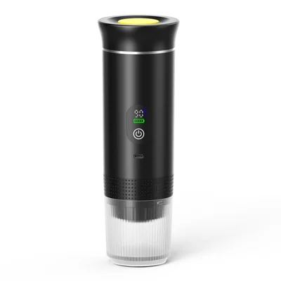 3 i 1 bärbar 20 bar espressokaffemaskin 72 W USB-C laddbar kaffebryggare för utomhus camping (BPA-fri, ingen FDA) - Svart