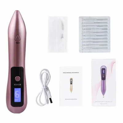 9-Level Mole Removal Pen 5.5W LED Display USB Charging for Home Beauty Care - Rose