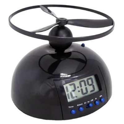 Flygande propeller Smart weckur med 14 cm bas, LCD-backlight och slumretang