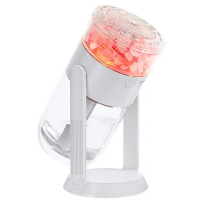 CL36 280mL Preserved Flower Humidifier 7-Color Ambient Light Rotating Stand Humidifier for Home Bedroom Car - White