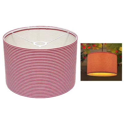 30 x 20 cm Leinenstoff-Zylinderschirm E27-Fassung Metallrahmenabdeckung – Rot-weiß gestreift