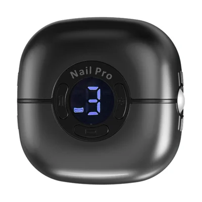 LMJ-568 4 in 1 Elektrische Nagelschere UV-Lampe Wechselbare Schleifköpfe Nagelpolierer - Schwarz