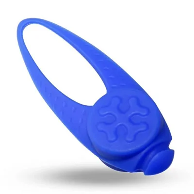 Silicone LED Pet Collar Light Waterproof Replaceable Battery Glowing Pendant for Night Dog Walking - Blue