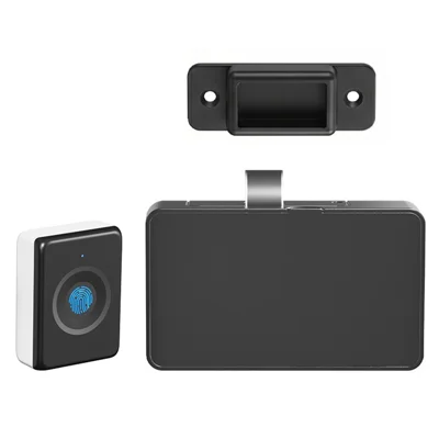 F501 Smart Lock Wireless Remote Control Fingerprint Recognition Hidden Installation Lock for Cabinets - Black