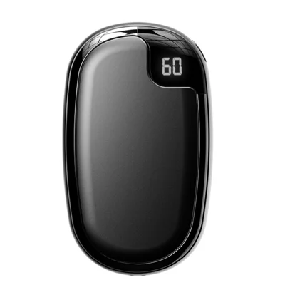 A36 Magnetic Split Hand Warmer USB Rechargeable Digital Display 3 Temperature Levels Portable Hand Warmer - Black