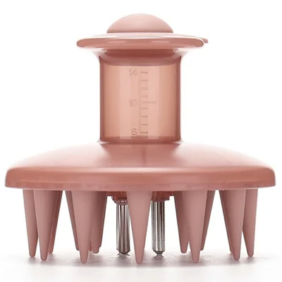 Pettingine per Cura del Cuoio Capelluto da 14 ml con Dosaggio Preciso, Applicatore per Oli Essenziali in ABS + Acciaio Inossidabile 304 + Silicone - Color Nude