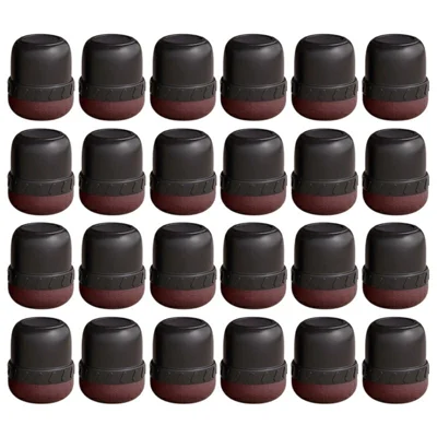 pf-E3230007 24 pièces 1,5-2 cm Embouts de Pieds de Meuble Ronds en TPE + Feutre Protecteurs de Sol Silencieux - Noir