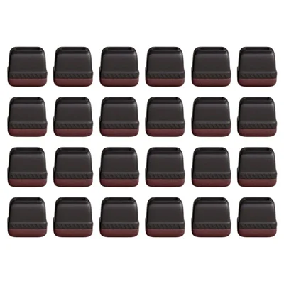 pf-E3230007 24 pièces (4-5 cm x 3-4 cm) Protecteurs de pieds de chaise carrés en TPE + feutre, Silencieux, Couvre-pieds de chaise - Noir